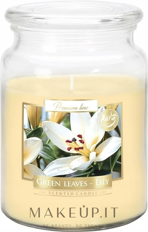 Candela profumata "Foglie verdi e giglio"