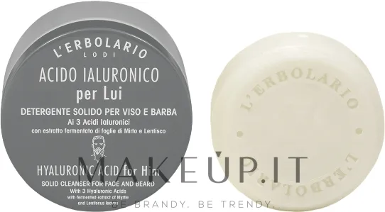 Detergente solido viso e barba, con acido ialuronico